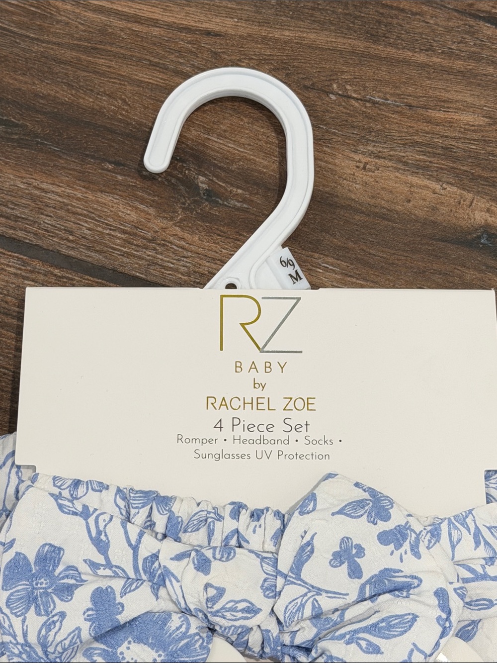 Rachel Zoe 4 piece set of Blue and Pink Floral Baby One-Piece - Picture 2 of 7